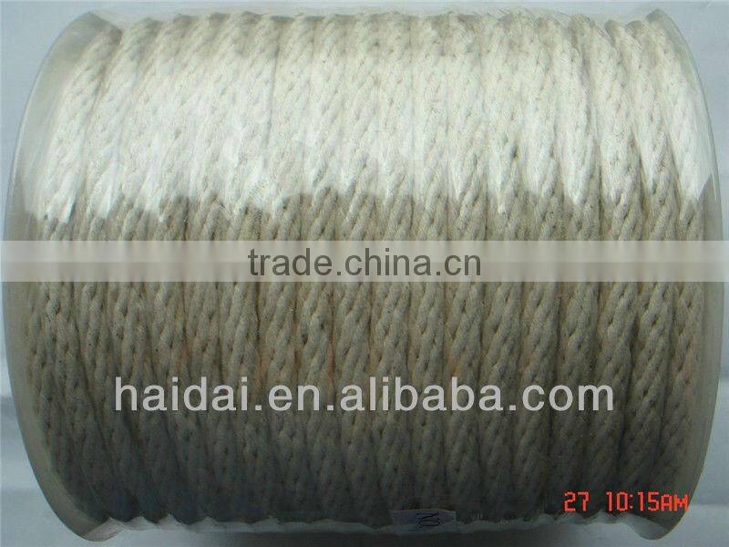 White or natural cotton solid braided rope