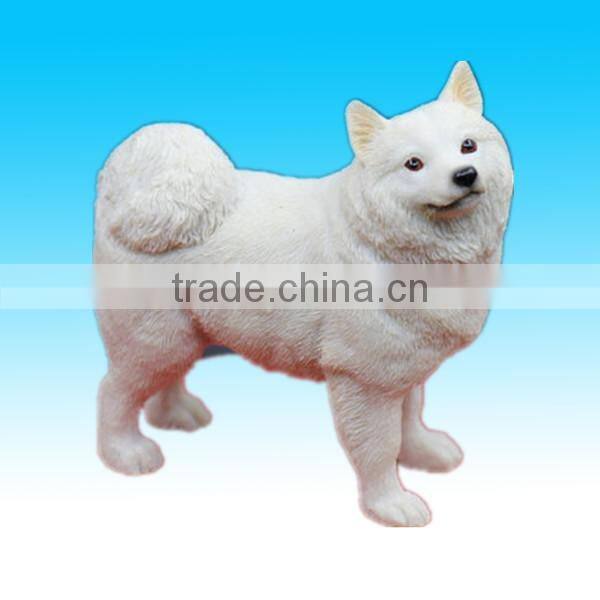 polyresin cute plain white decorative valentine dog toys