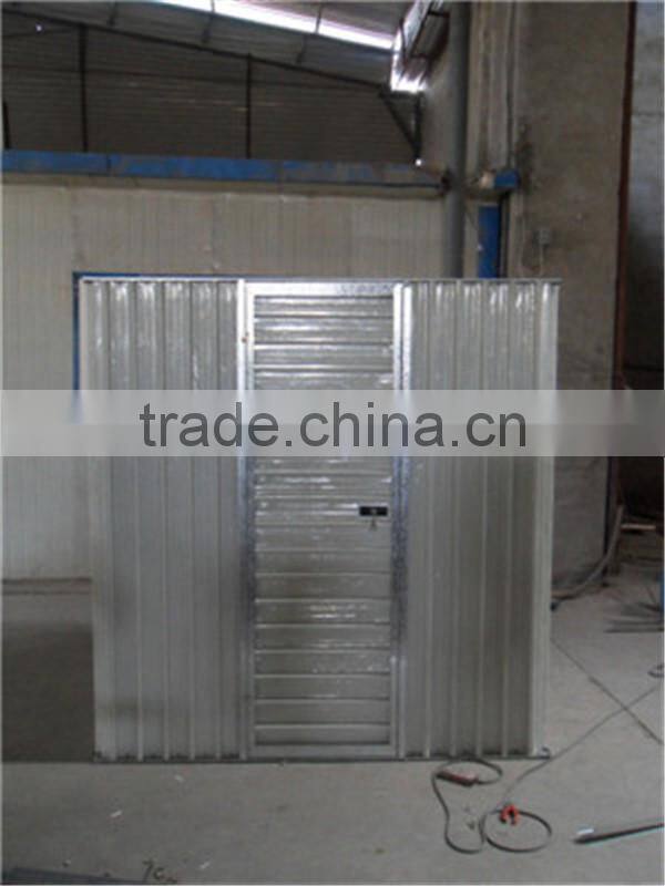 metal garden shed for tools in garden