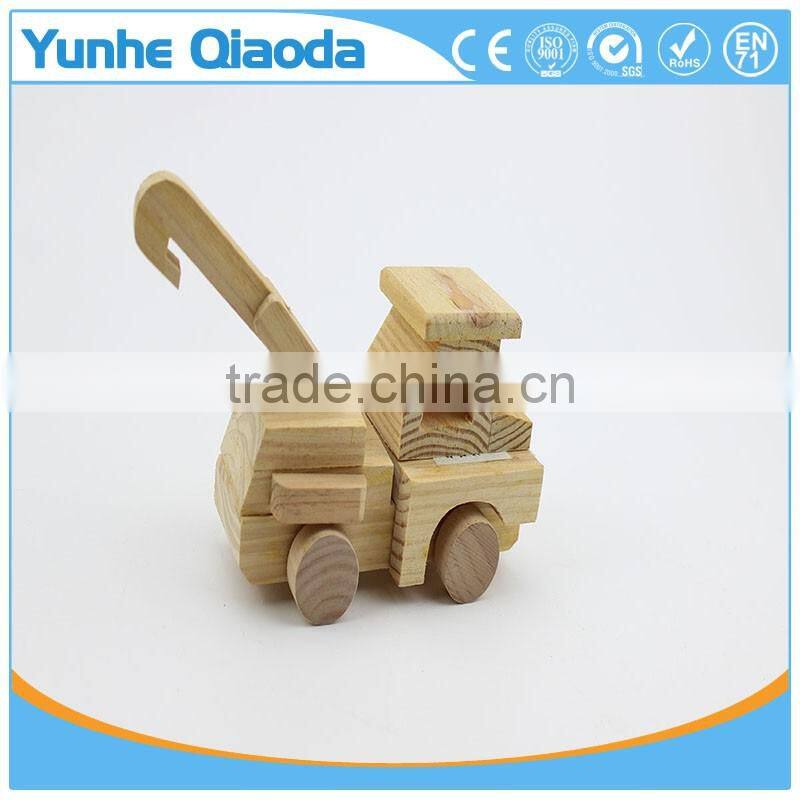 Wood 3D Vehicle mini pullze crane r 3D Woodcraft Kit Assemble Paint DIY 3D Puzzle Toys for Kids Adults the Best Birthday Gift