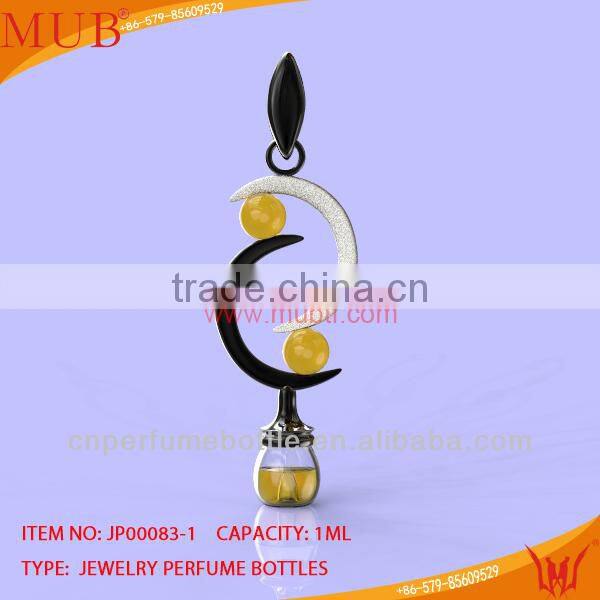 Glass Jewelry Double Moon Shape Necklace Glass Bottle