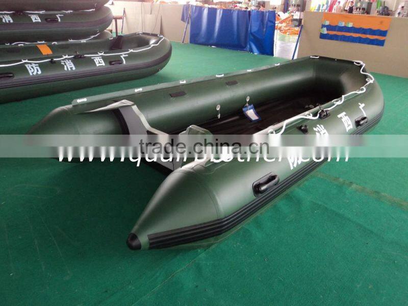 4.3m aluminum hull inflatable boat for sport
