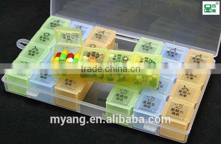 facotry price 7 day pill box/weekly pill box/ plastic pill box