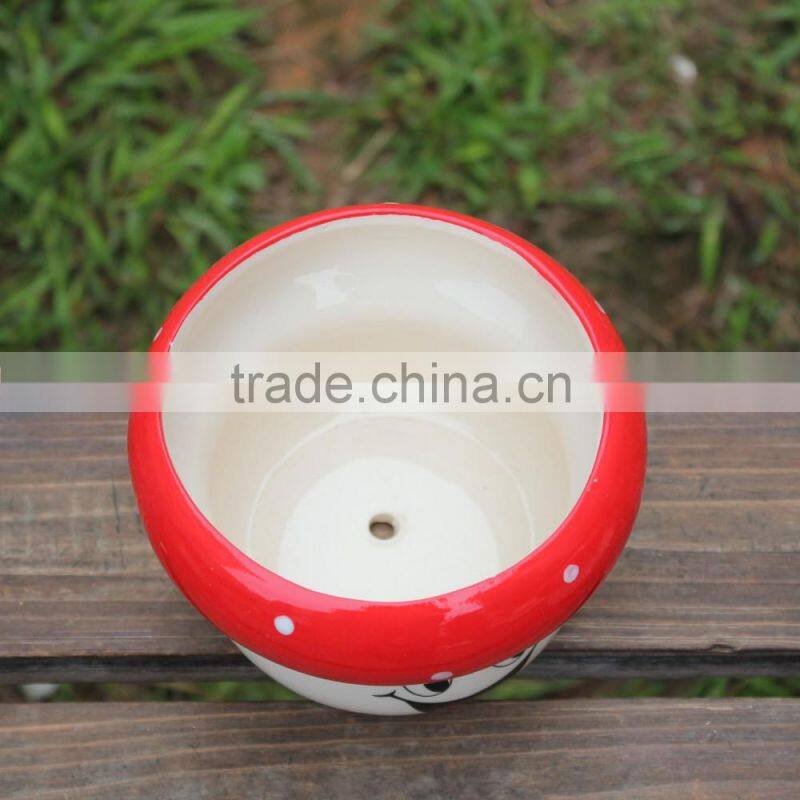 Cute garden decor small ceramic smiling face planters