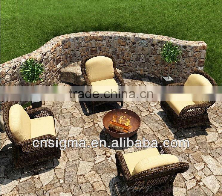 2017 Trade Assurance Hot Sale Luxury Design Outdoor Garden round rattan armchairs furniture