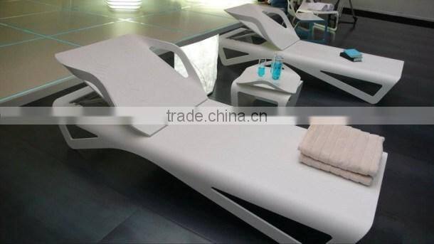 2016 new design corian /Hi macs shaped waiting bench for public place