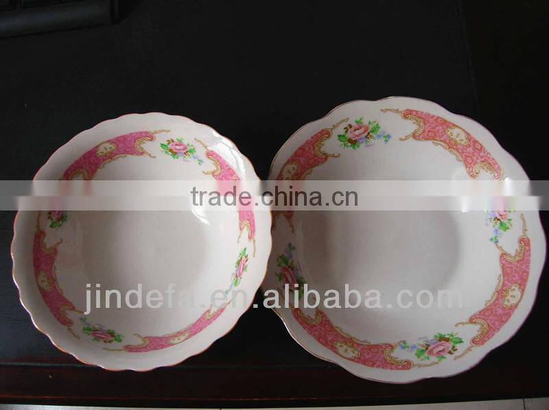 ceramic salad bowl with decal