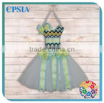 Grey Chevron Striped Rhinestone ribbon bow holder Pink Tulle Pettiskirt Beautiful Party Tutus dresses Decoration for Boutique