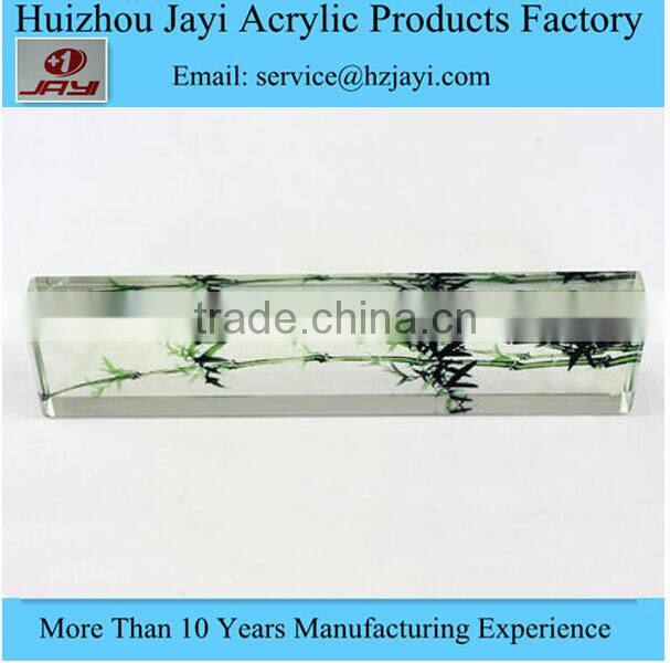 Factory wholesale handmade acrylic clear logo block/ stamp block