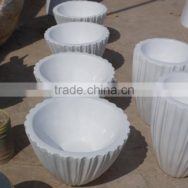 White FRP planter pot