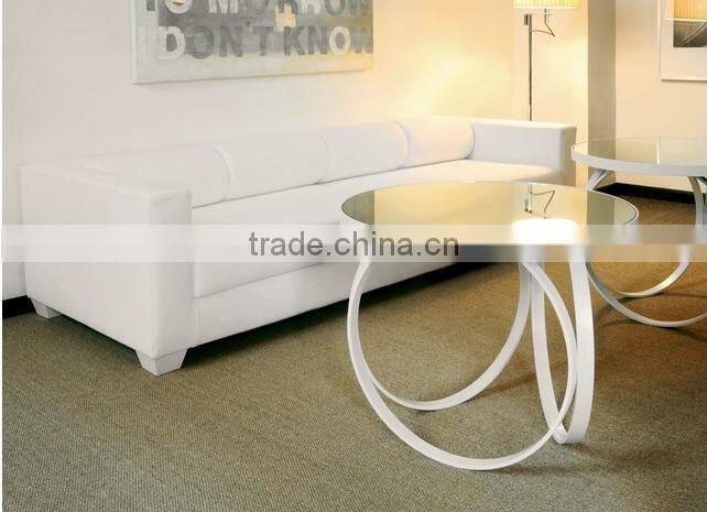 CN8001 gold stainless steel legs tempered glass coffee table