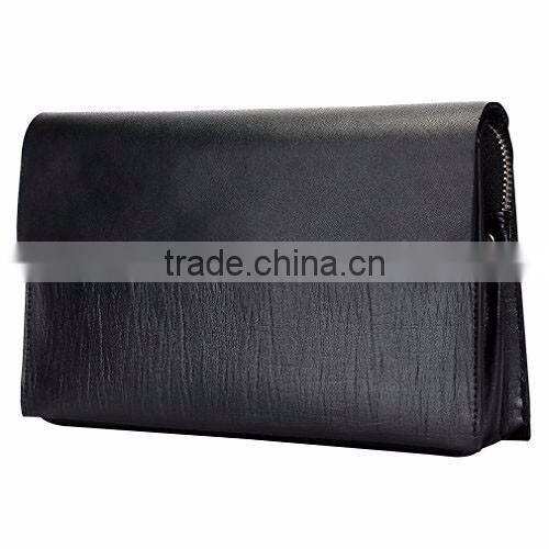 Mens Genuine Leather Big Clutch Bags Wristlet Handbag Organizer Wallet Business Checkbook High Capacity Soft Zipper Wallets