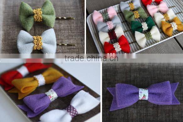 hot sale high quality promotional new product useful item handmade eco friendly felt DIY hair bow for girls