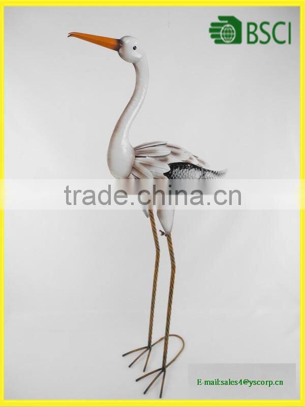 Tall Filigree Look Crane Garden Decor Head Down