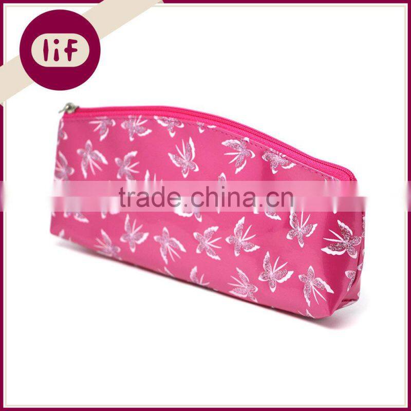 Chic plastic pencil case with Butterfly, Novelty Pencil bag, Candy Color Pencil Bag with Butterfly Printing