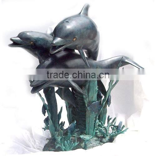 metal animal garden bronze dolphin outdoor statues for sale