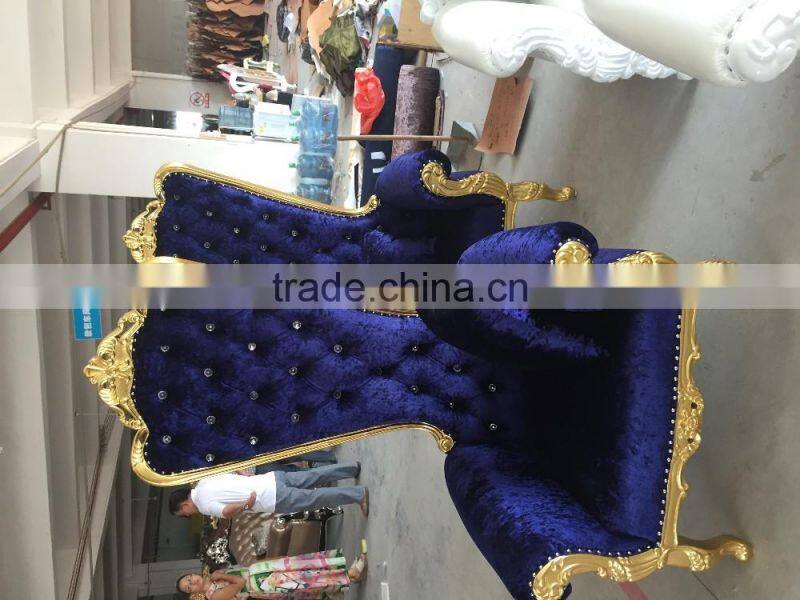 YM01 neoclassic luxury high back decoration leisure chair gold/white leather wedding chair hotel photo studio shop window chair