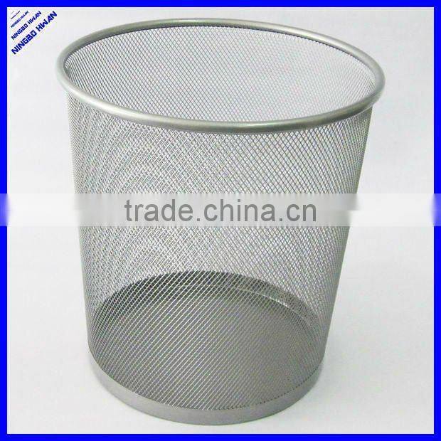 Big size round metal mesh waste paper basket
