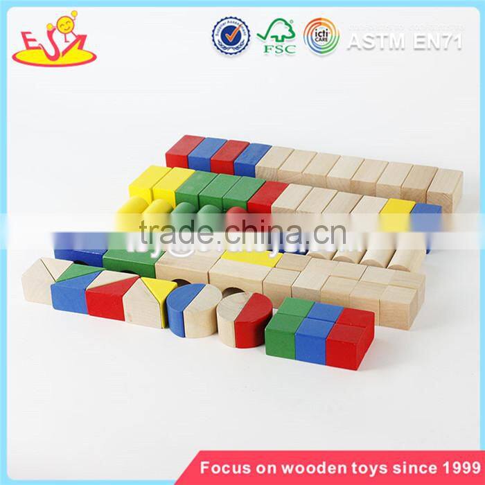 wholesale colorful 80 pieces kids wooden toy building blocks best sale children wooden building blocks W13A137