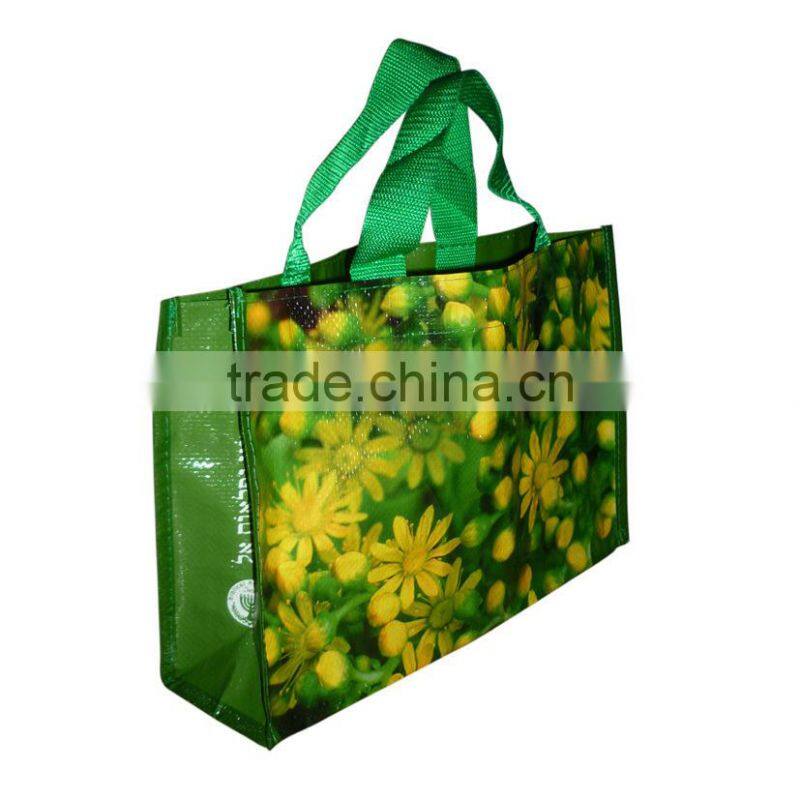 Lavender Picture Printing Fashion Durable PP Woven Bag with Round Corner