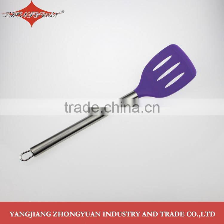 China supplier kitchen utensil slotted silicone spatula for new products 2014