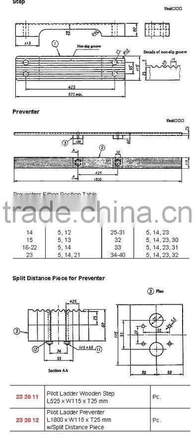 Marine Wholesale Boat Pilot Ladder