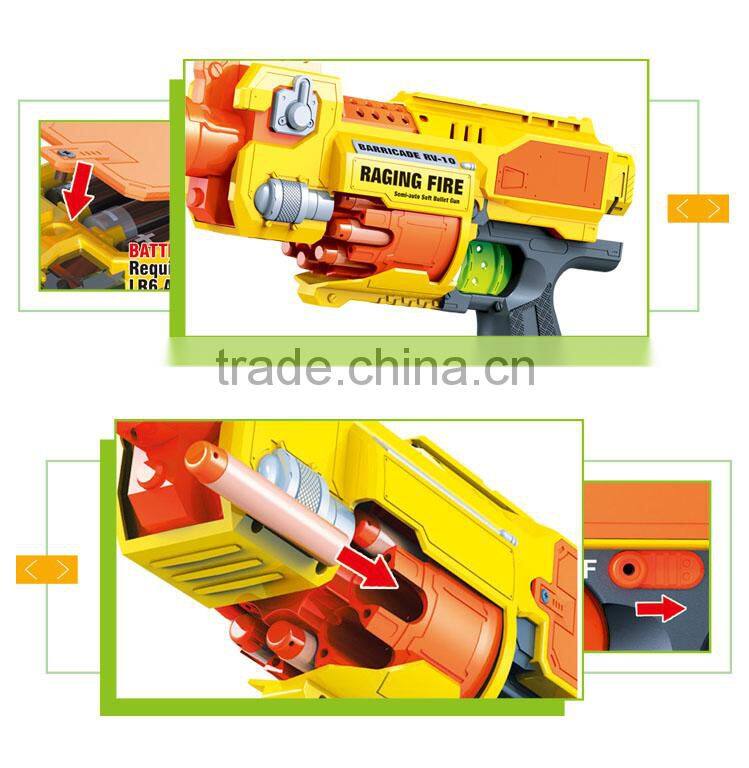 New design plastic electric 10 bursts shooting toy pop gun