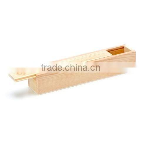 Slide Top Craft Wood Pencil Box