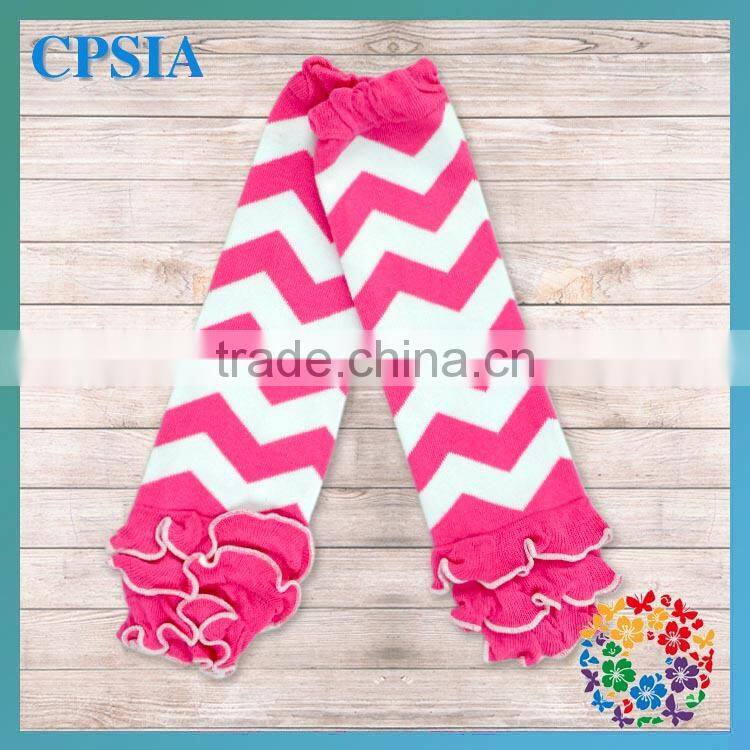 White and Aqua Blue Color Chevron Baby Child Leg warmer with Aqua Blue Ruffled