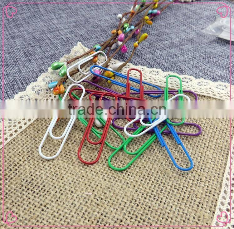 Colorful metal wire money office stationery paper clips 50mm