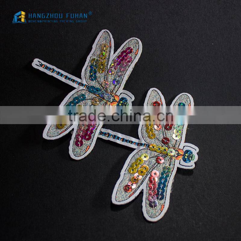 Manufacturer Wholesale Dragonfly Embroidery Applique Beads Patch