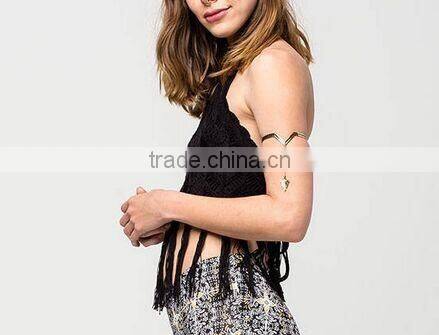 Sexy Backless Tassel Crochet Fringe Womens Halter Tops HST2132