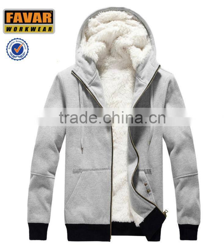 men's winter white fake fur jacket with hoody