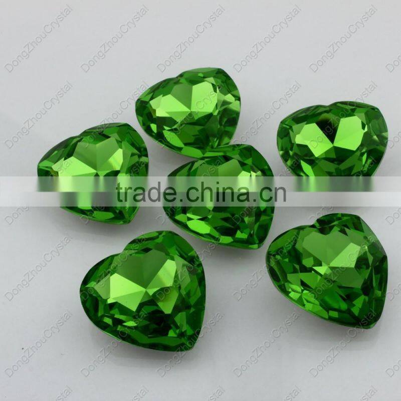 China factory lead free K9 point back Crystal Vitrail Medium heart fancy crystal stone with claw for clothes