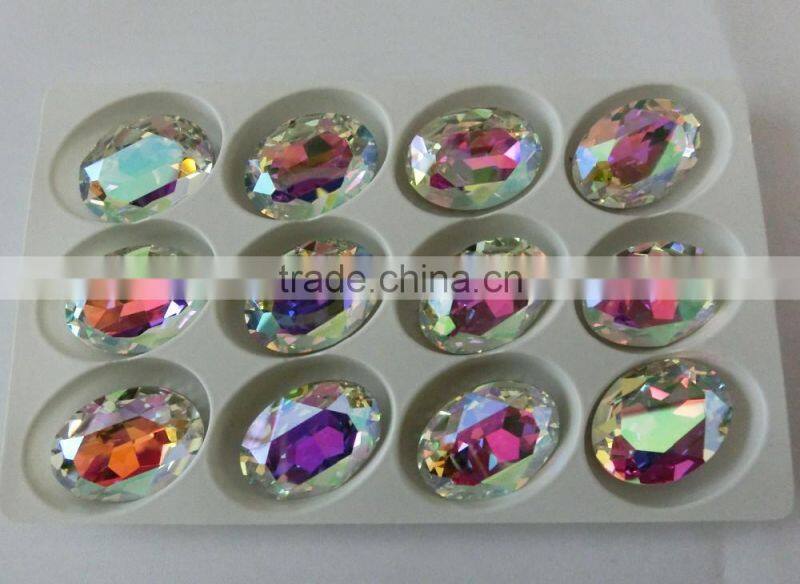 18*25 Oval Rhinestone Charming Crystal Fancy Bead Montana