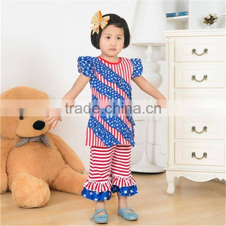High quality 4th of July 2 pieces outfits for baby girls