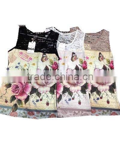 GZY wholesale digital printed tops for women 2016