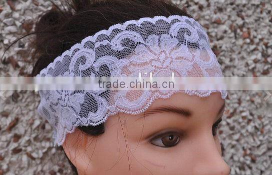 Fashion white HOT popular cotton spring lace wedding headband