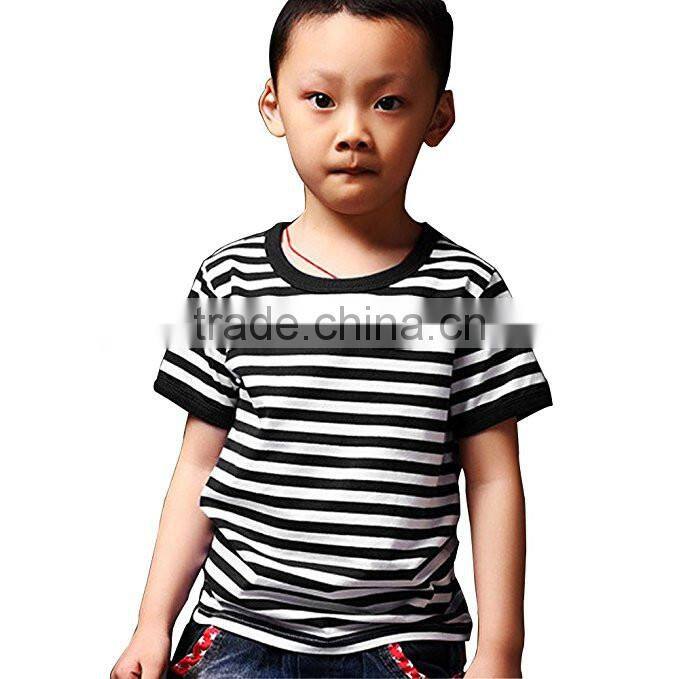Byval kids t shirt printing custom kids clothing tshirts boys short sleeve striped t shirts wholesale