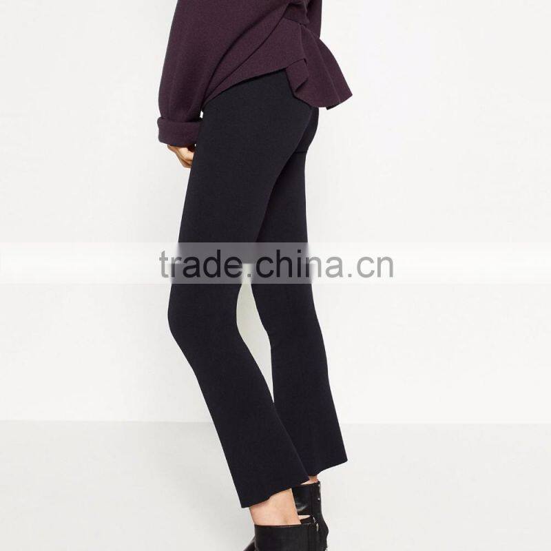 2016 Ladies top design fashion custom women apparel bell-bottom pants wholesale