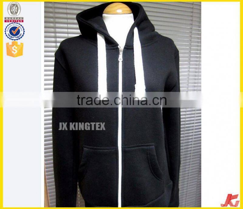 Contrast wholesale color OEM service men's zipper-up hoodies with your own logo
