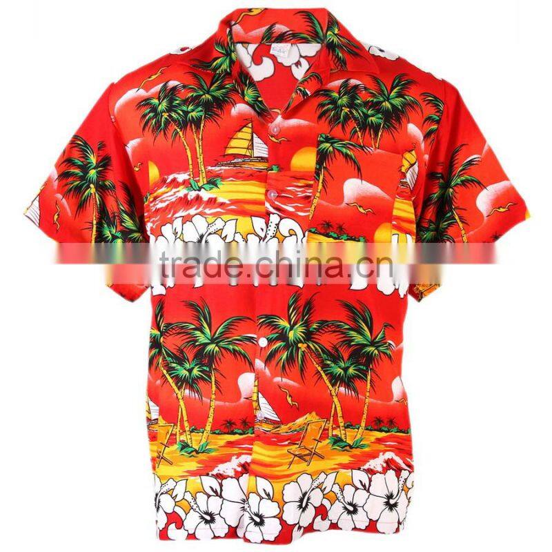 mens hawaiian aloha shirt wholesale, sublimation printing casual shirt
