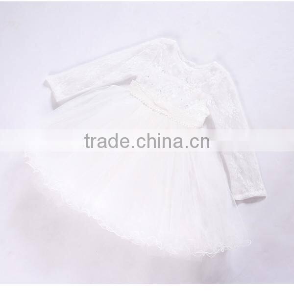Baby Girls Fall Lace Long Sleeve White Tutu Dress