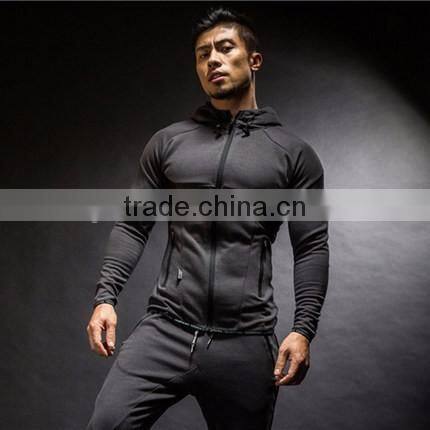 2017 wholesale sports shirt custom autumn and winter absorbent heavyweigh breathable dry zipper long sleeved sweatshir suit men