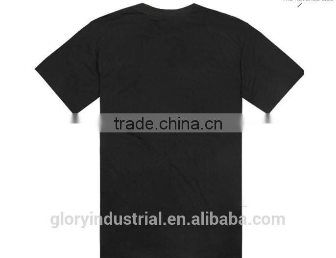 Wholesale unisex soft cotton black t-shirt printing