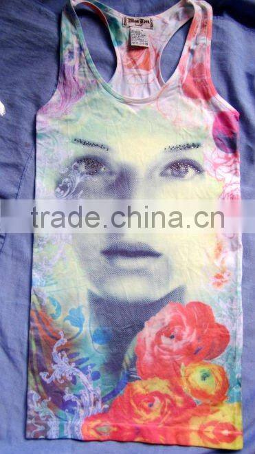 colorful printting seamless fashion vest top