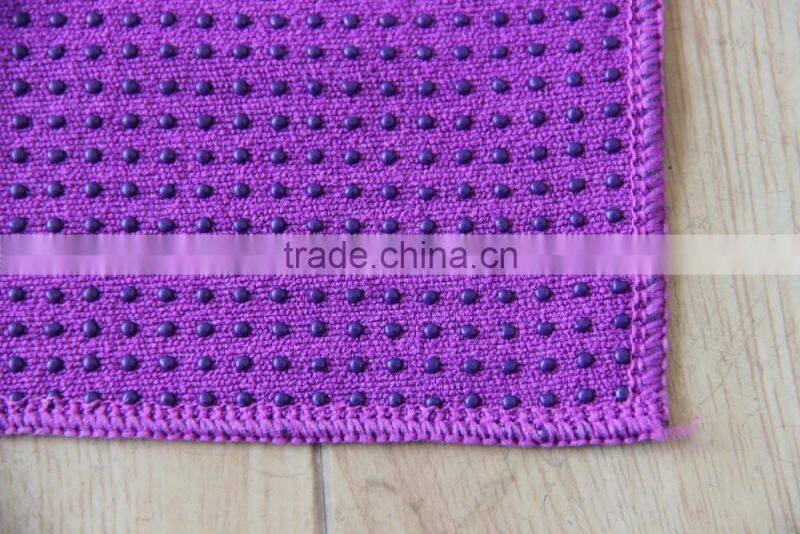 Eco-friendly non-slip microfiber yoga towel with silicone dot