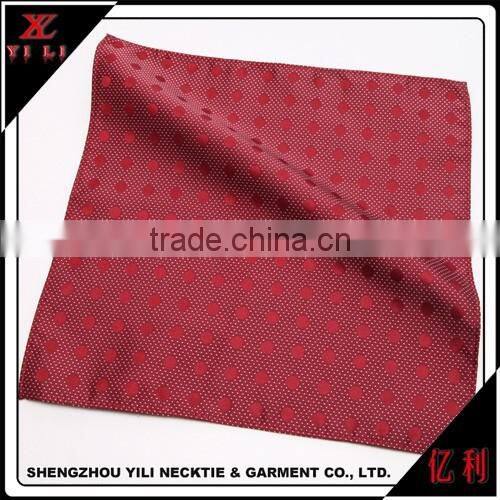 Cheapest Red color 100%polyester woven custom pocket square