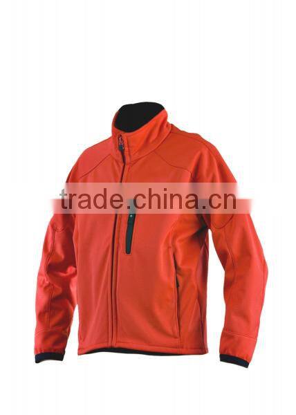 Top quality orange cheap polyester softshell jacket