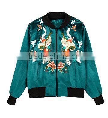 China Wholesale Custom Fleece Jacket Embroidered Jacket Bomber Jacket